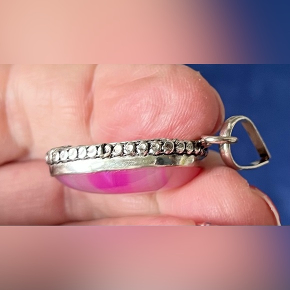 Pink silver tone pendant jewelry - Picture 6 of 14